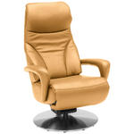 RELAXSESSEL in Leder Currygelb  - Currygelb/Edelstahlfarben, Design, Leder/Metall (75/117/88cm) - Dieter Knoll