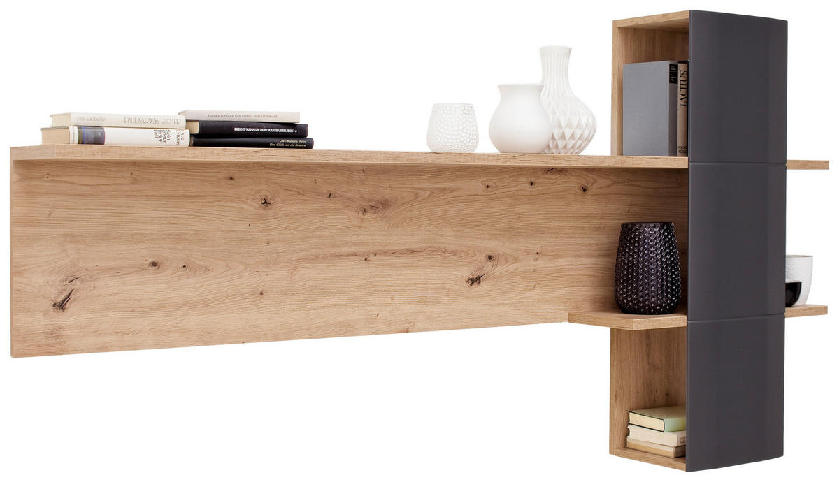WANDBOARD in 180/96/25 cm Anthrazit, Eichefarben  - Eichefarben/Anthrazit, Design, Holzwerkstoff (180/96/25cm) - Livetastic