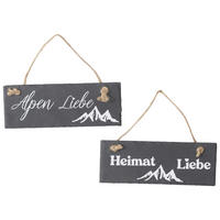 DEKOSCHILD  - Schieferfarben/Weiß, Trend, Textil/Stein (22/8,5/1cm)