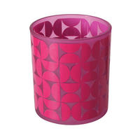 STOJAN NA SVÍČKU  sklo - pink/fialová, Basics, sklo (7/8,5cm)