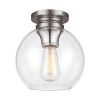 DECKENLEUCHTE Elstead Tabby 21.6/23.5 cm   - Nickelfarben, KONVENTIONELL, Glas/Metall (21.6/23.5cm) - Elstead Lighting