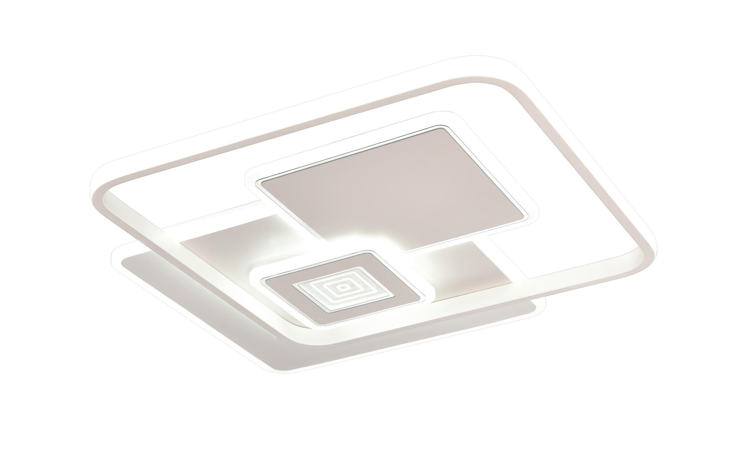 STROPNÍ LED SVÍTIDLO, 50/6/50 cm - bílá, Design, kov/plast (50/6/50cm) - Novel