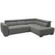 ECKSOFA  in Feincord Grau  284/205 cm  - Schwarz/Grau, Design, Kunststoff/Textil (284/205cm) - Xora