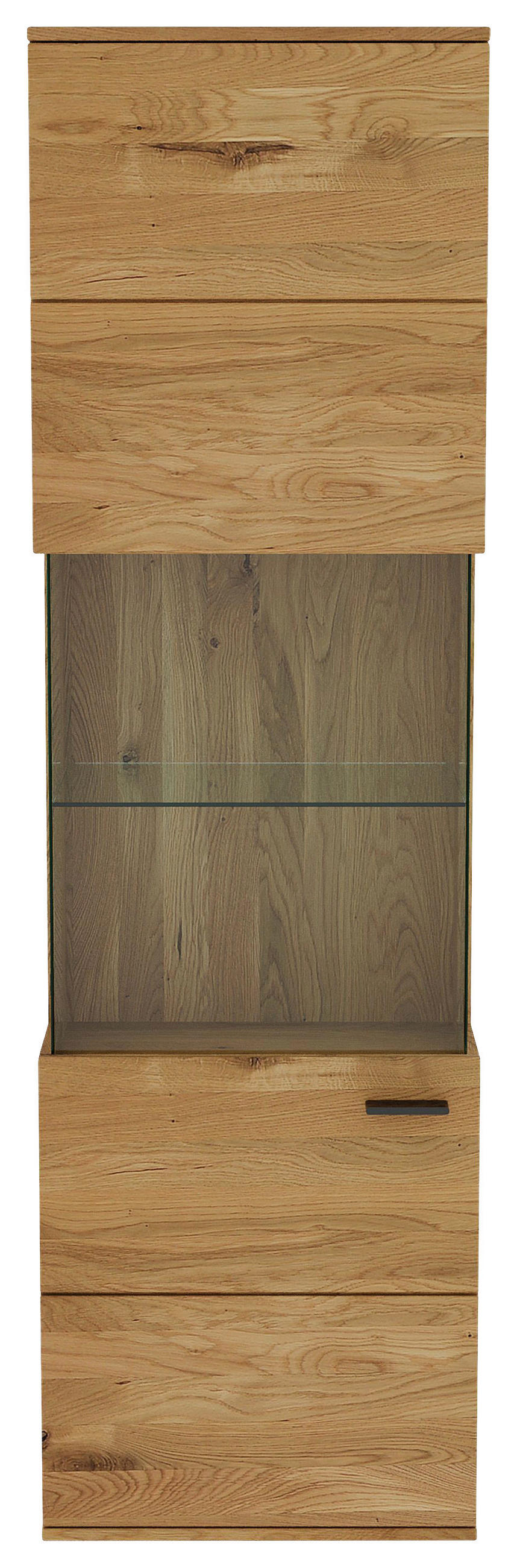VITRINE  in massiv Eiche Eichefarben, Eiche Artisan  - Transparent/Eichefarben, Natur, Glas/Holz (60/205/40cm) - Linea Natura