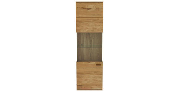 VITRINE  in massiv Eiche Eichefarben, Eiche Artisan  - Transparent/Eichefarben, Natur, Glas/Holz (60/205/40cm) - Linea Natura