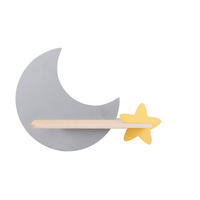 KINDERWANDLEUCHTE Moon 39.5/12/27.5 cm  - Grau, Basics, Holz/Holzwerkstoff (39.5/12/27.5cm)