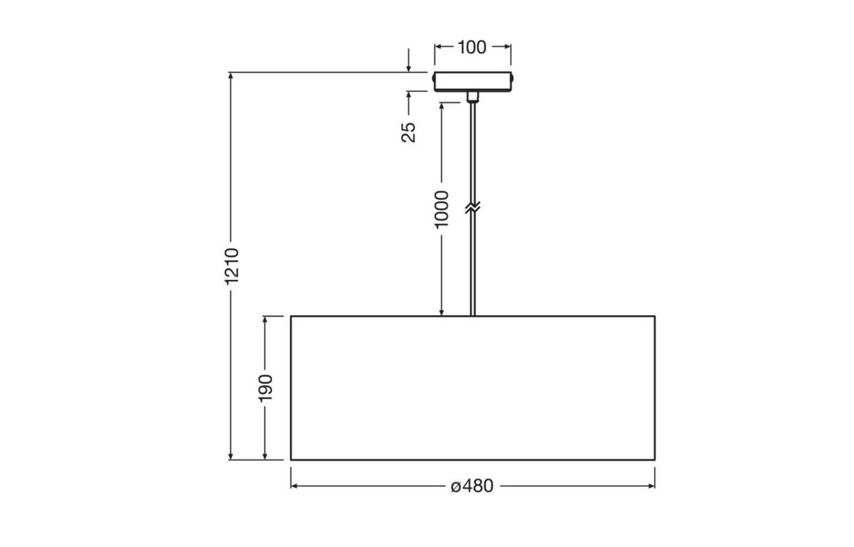 PENDELLEUCHTE 48/121 cm  - Dunkelgrau, KONVENTIONELL, Naturmaterialien/Metall (48/121cm) - Ledvance