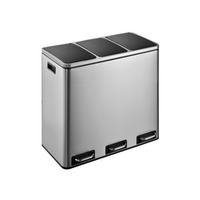 ABFALLEIMER 54 l  Metall  - Silberfarben/Schwarz, KONVENTIONELL, Kunststoff/Metall (61/55,5/34cm) - P & B