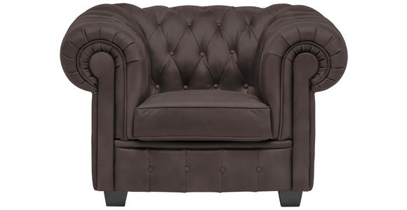 CHESTERFIELD-SESSEL - Wengefarben/Dunkelbraun, LIFESTYLE, Holz/Textil (115/76,5/96cm) - Landscape