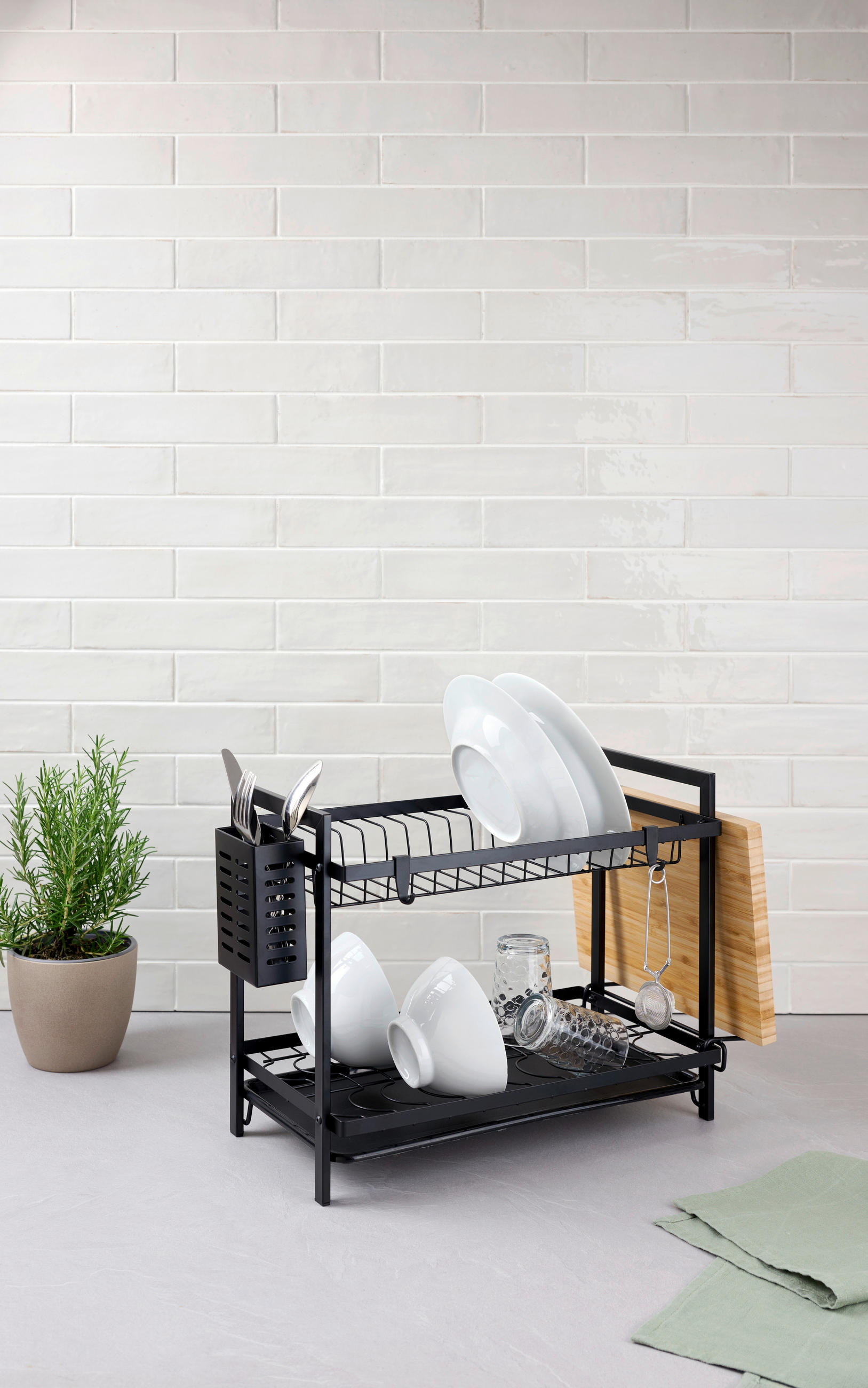 AVRINNINGSSTÄLL  - svart, Basics, metall/plast (52,5/24,5/34cm) - Homeware Profession.
