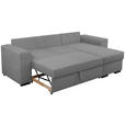 ECKSOFA in Webstoff Hellgrau  - Hellgrau/Schwarz, KONVENTIONELL, Kunststoff/Textil (243/155cm) - Carryhome