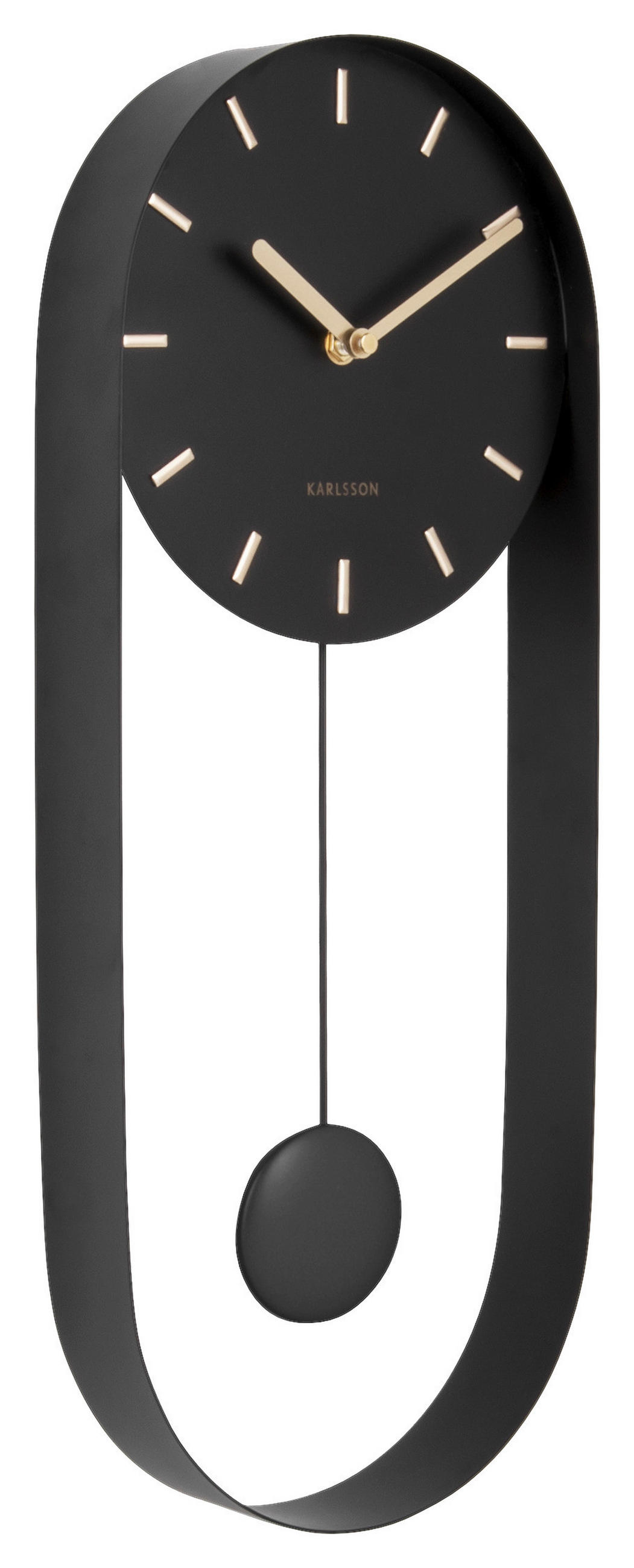 WANDUHR  Schwarz  - Schwarz, Basics, Metall (20/50/5cm) - Karlsson