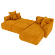 ECKSOFA Gelb Samt  - Chromfarben/Gelb, KONVENTIONELL, Kunststoff/Textil (293/195cm) - Carryhome