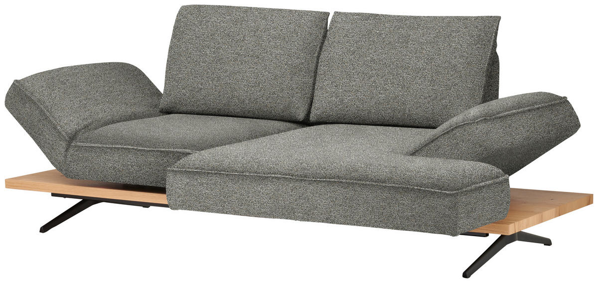 ECKSOFA  in Chenille Graubraun  240/132 cm  - Graubraun/Schwarz, Design, Holz/Textil (240/132cm) - Koinor