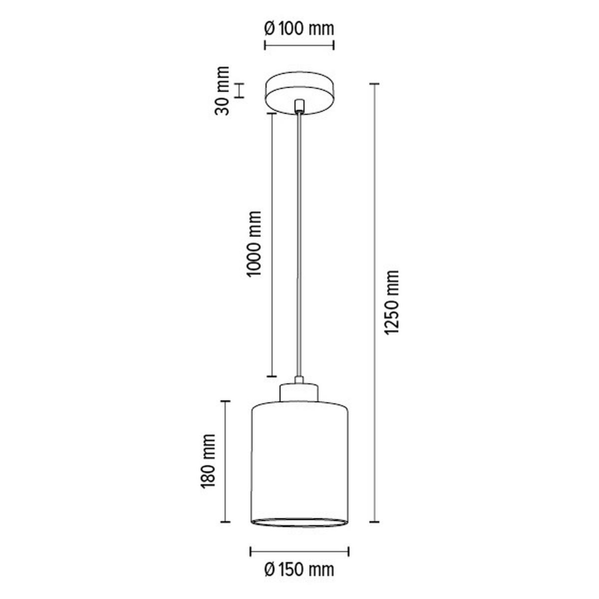 HÄNGELEUCHTE ZEFIR 15/15/125 cm  - Schwarz, Design, Glas (15/15/125cm)