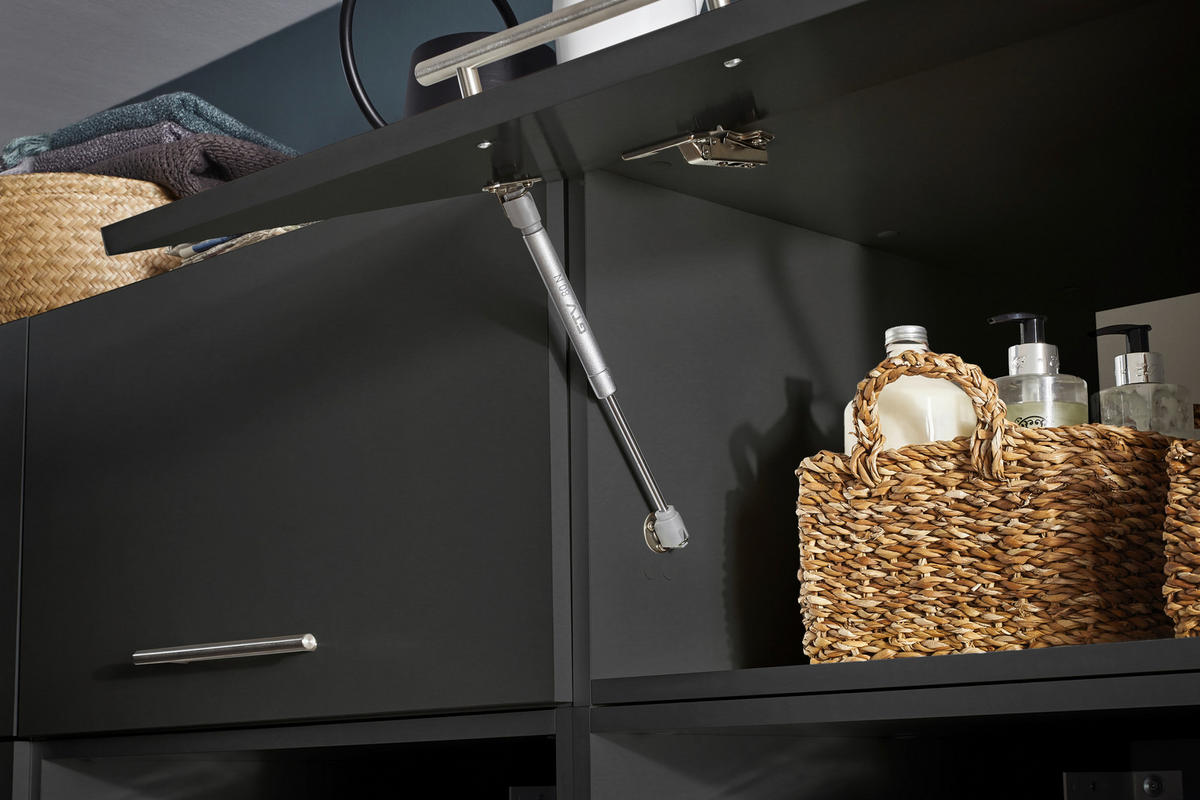 AUFSATZSCHRANK 67,5/38/67,5 cm   - Anthrazit/Silberfarben, Design, Holzwerkstoff/Metall (67,5/38/67,5cm)