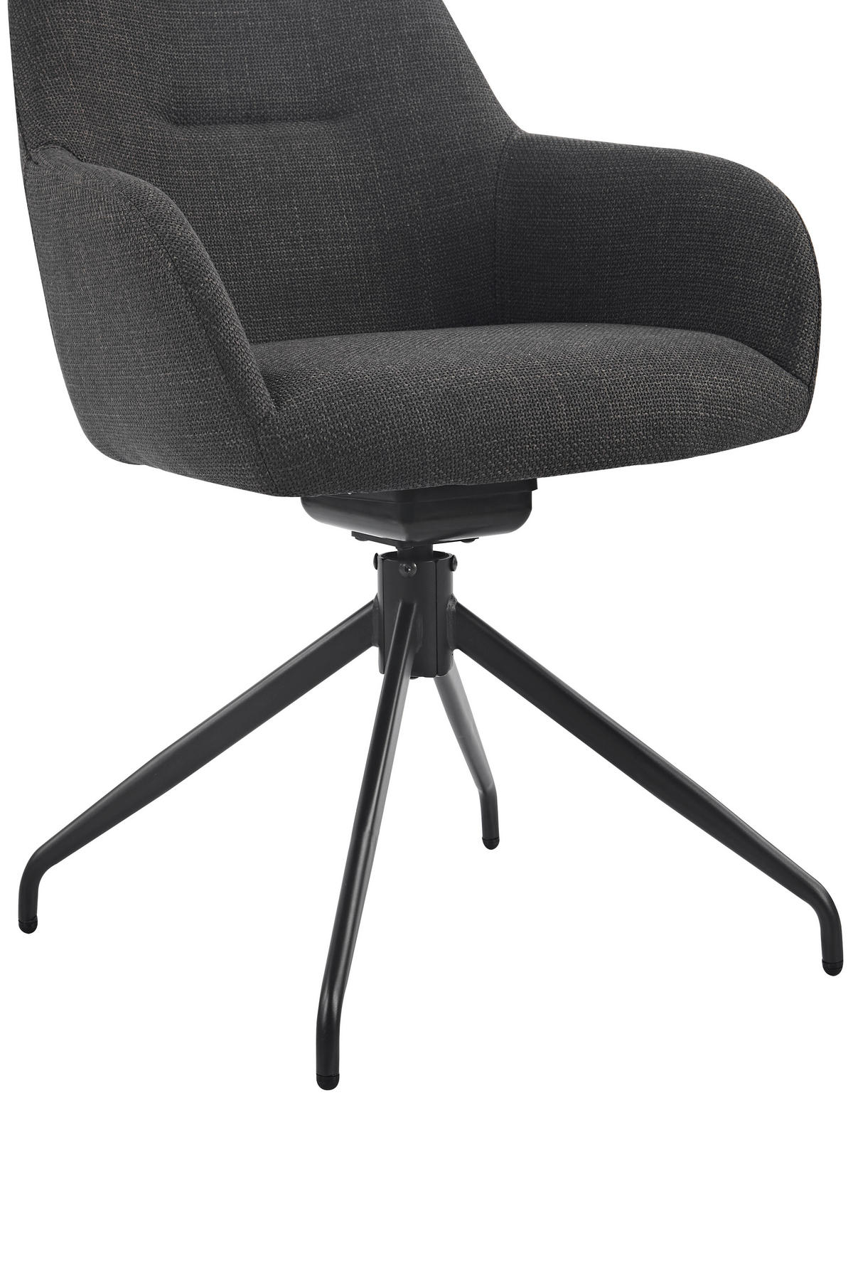 ARMLEHNSTUHL-SET 2 Stück  in Stahl Webstoff, Mikrofaser  - Anthrazit/Schwarz, MODERN, Textil/Metall (56/83/60cm) - MID.YOU