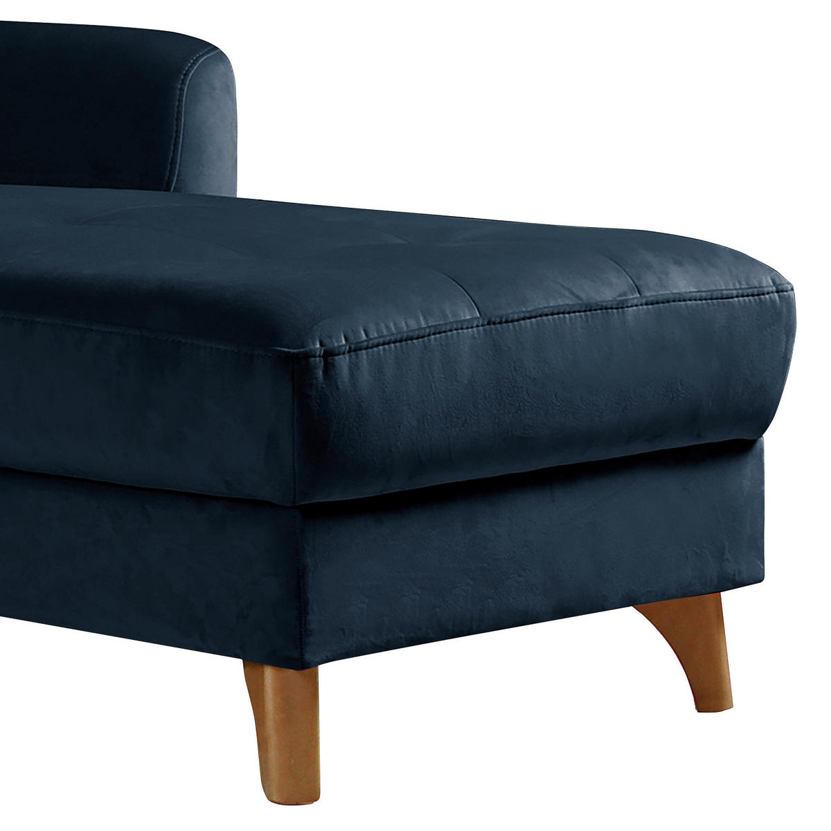ECKSOFA Dunkelblau Samt Bettkasten, Schlaffunktion, Liegefläche im Originalstoff  - Buchefarben/Dunkelblau, Design, Holz/Textil (238/168cm) - Livetastic