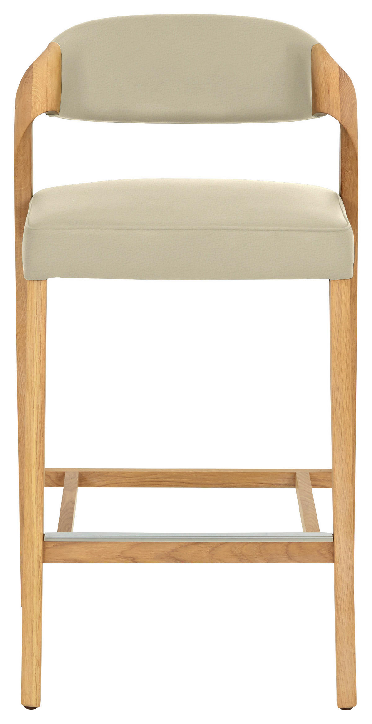TRESENSTUHL in Creme, Wildeiche  - Wildeiche/Creme, Natur, Leder/Holz (51/93/49cm) - Voglauer