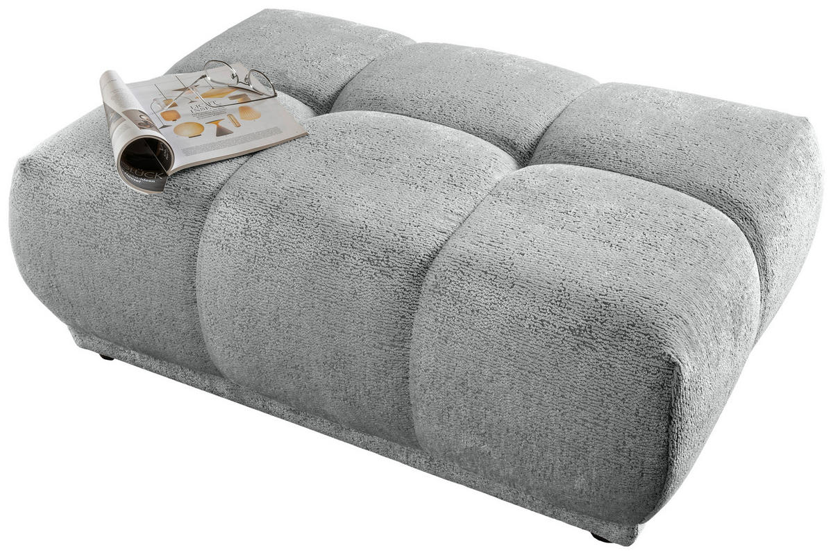 ECKSOFA ITALIA in Chenille Hellblau  284/250 cm  - Schwarz/Hellblau, MODERN, Kunststoff/Textil (284/250cm) - Livetastic