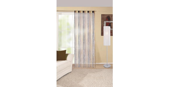 Fadenvorhang Stangendurchzug Rita B: 90cm, Schoko/Beige - Dunkelbraun/Beige, KONVENTIONELL, Textil (90/245cm) - Luca Bessoni