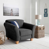 SESSEL in Flachgewebe Schwarz  - Schwarz/Naturfarben, KONVENTIONELL, Holz/Textil (101/84/89cm) - Sit & More