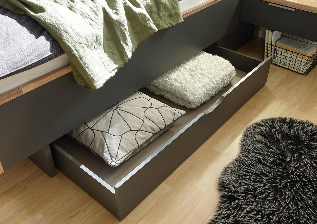 SET POSTELJNIH PREDALOV - barve grafita, Trendi, umetna masa/leseni material (182/23/180cm) - Carryhome