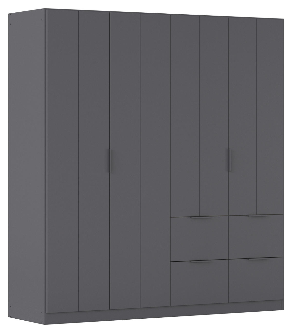 GARDEROB MED GÅNGJÄRN 181/197/56 cm 4-dörrar - grå, Modern, metall/trämaterial (181/197/56cm) - Rauch Möbel