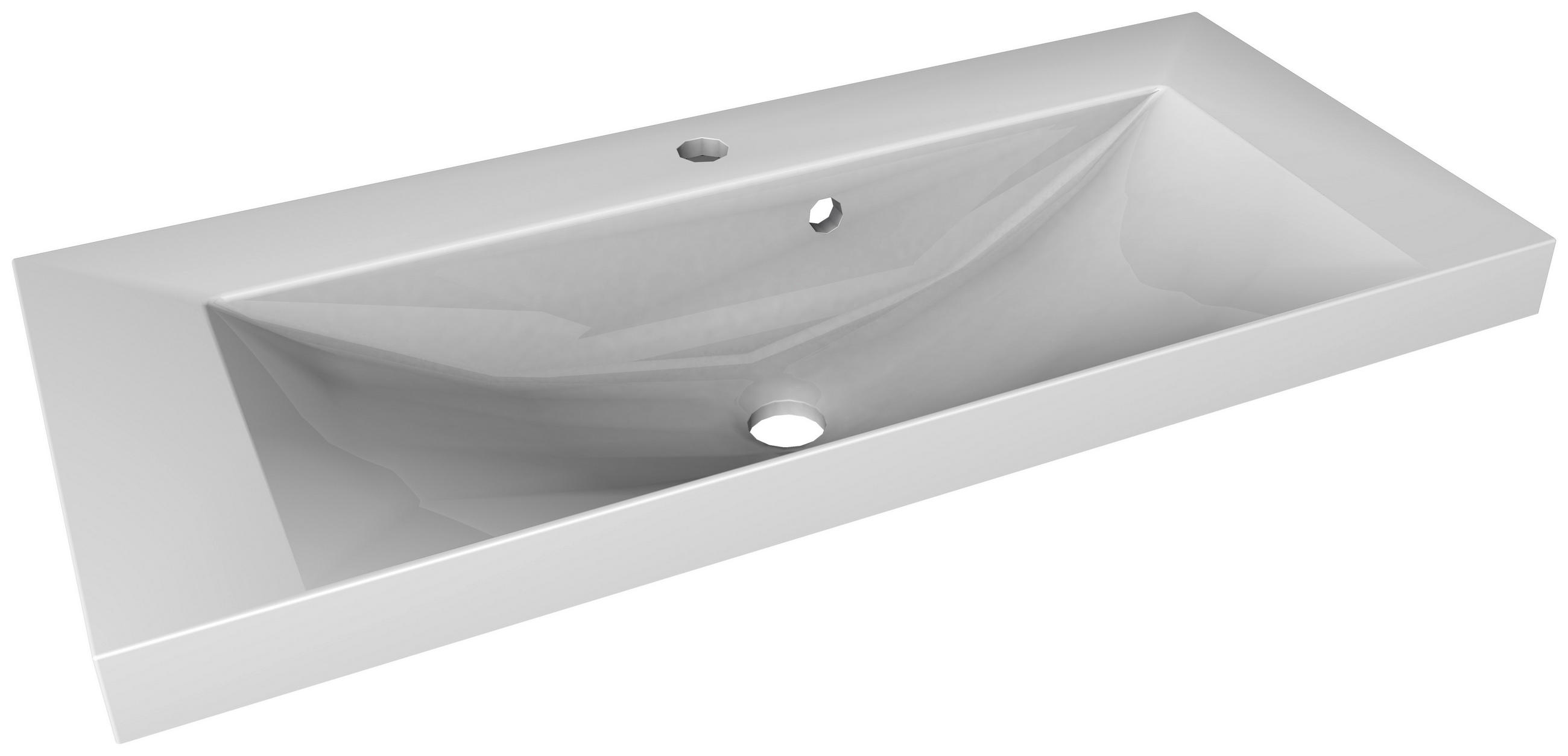 WASCHBECKEN 80/14/35 cm  - Weiß, MODERN, Stein (80/14/35cm) - MID.YOU