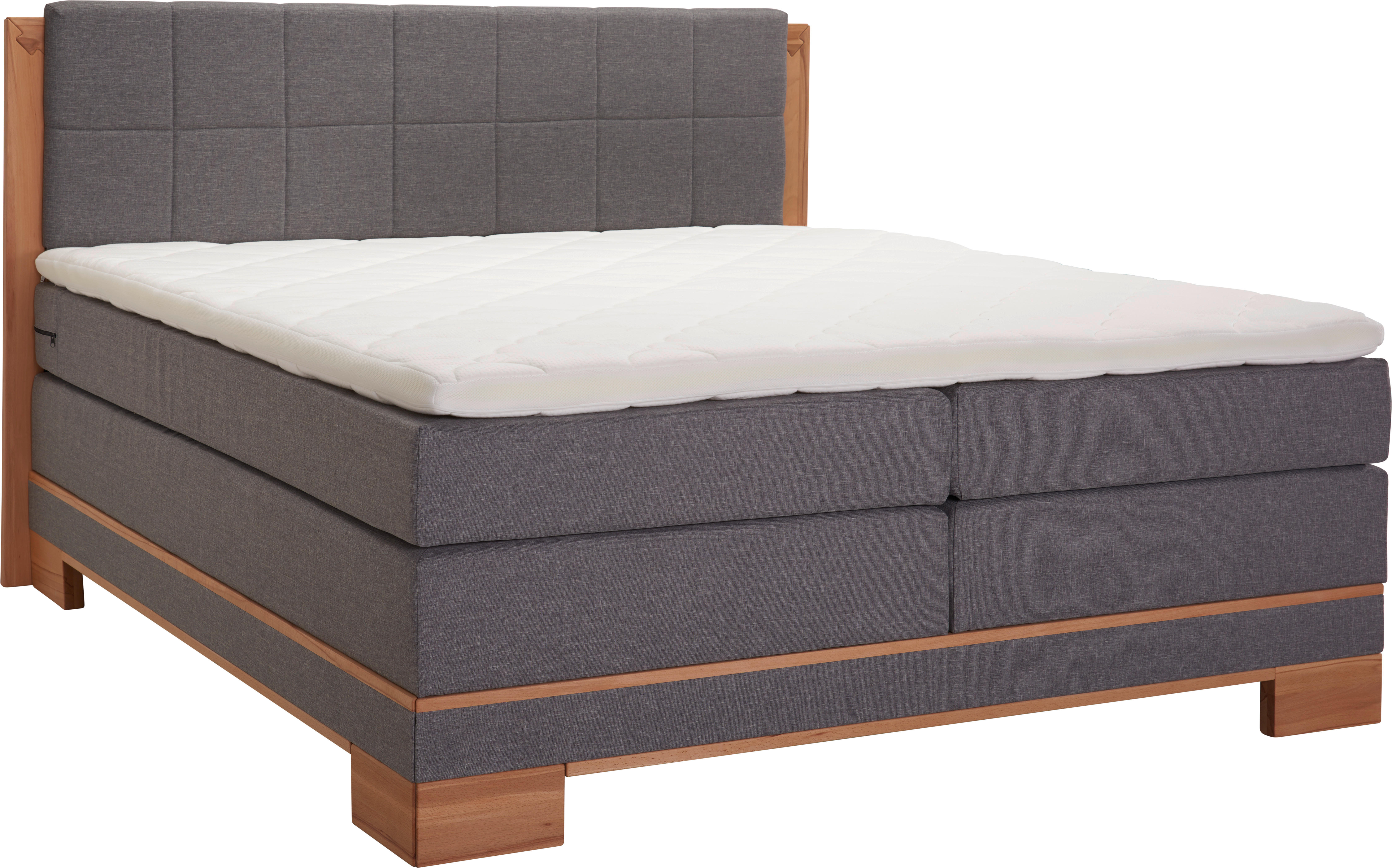 Linea Natura POSTEL BOXSPRING, 180/200 cm, dřevo, textil, šedá, barvy buku