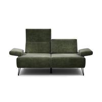 2-SITZER-SOFA Samt Waldgrün  - Waldgrün/Schwarz, Design, Textil/Metall (164-194/85/86-94cm) - SENSOO
