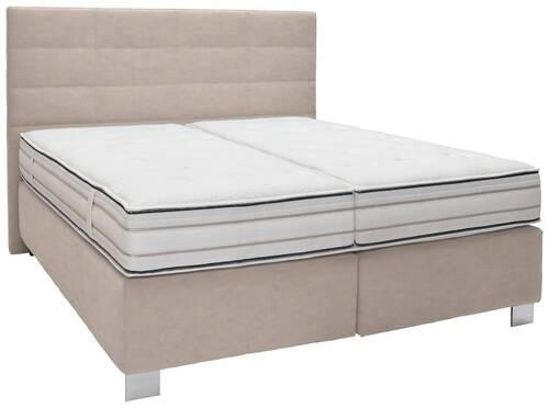BOXSPRINGBETT 180/200 cm  in Beige  - Beige/Alufarben, KONVENTIONELL, Holzwerkstoff/Textil (180/200cm) - Dieter Knoll