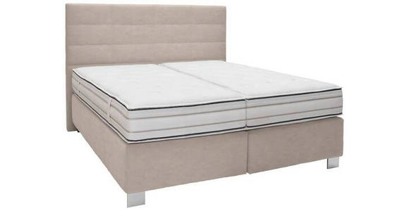 BOXSPRINGBETT 180/200 cm in Beige - Beige/Alufarben, KONVENTIONELL, Holzwerkstoff/Textil (180/200cm) - Dieter Knoll