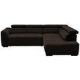 ECKSOFA in Struktur Dunkelbraun  284/205 cm  - Dunkelbraun/Schwarz, Design, Kunststoff/Textil (284/205cm) - Xora