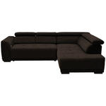 ECKSOFA in Struktur Dunkelbraun  284/205 cm  - Dunkelbraun/Schwarz, Design, Kunststoff/Textil (284/205cm) - Xora