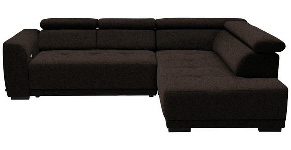 ECKSOFA in Struktur Dunkelbraun 284/205 cm - Dunkelbraun/Schwarz, Design, Kunststoff/Textil (284/205cm) - Xora