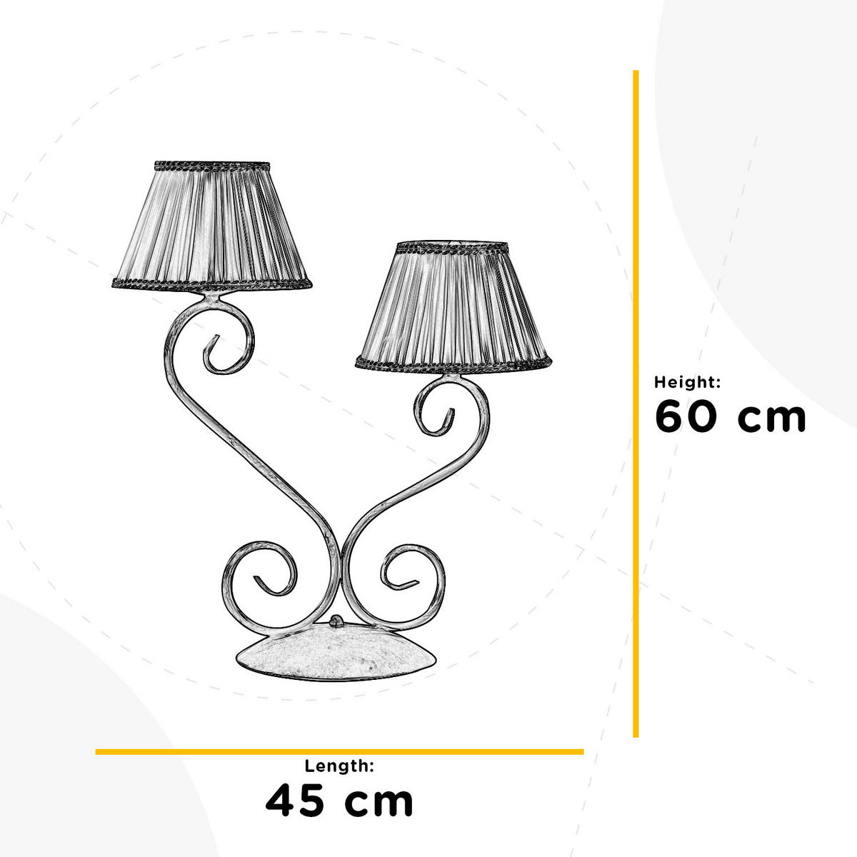 TISCHLEUCHTE Vivienne 45/30/60 cm   - Perlmutt/Cappuccino, KONVENTIONELL, Kunststoff/Textil (45/30/60cm)