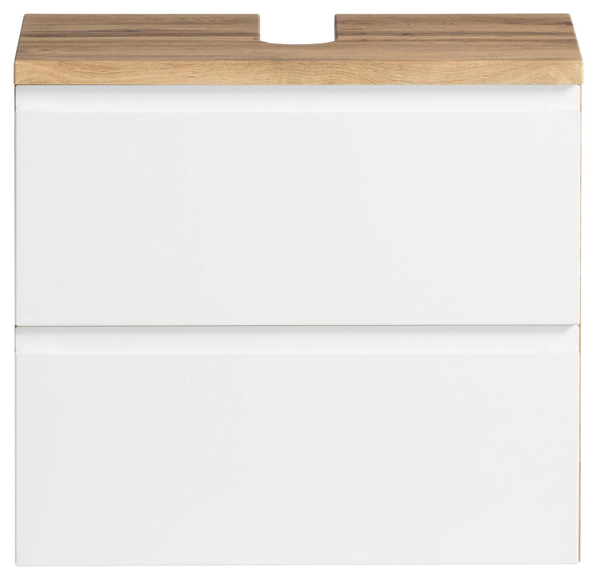 WASCHBECKENUNTERSCHRANK 60/59/35 cm  - Eiche Wotan/Weiß, MODERN, Holzwerkstoff (60/59/35cm) - Held