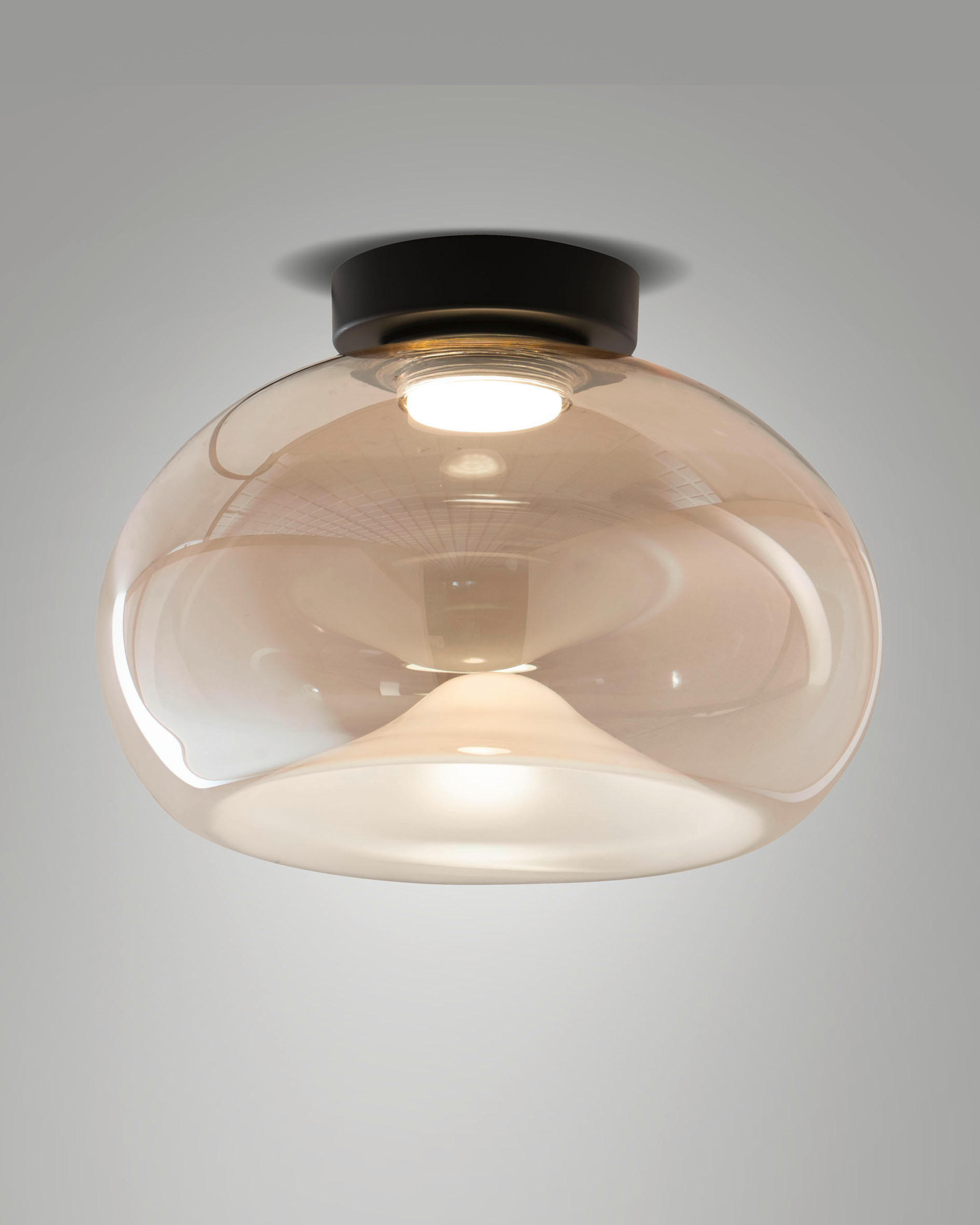 LED-DECKENLEUCHTE 33/24.5 cm   - Transparent, Design, Glas/Metall (33/24.5cm) - Fabas Luce
