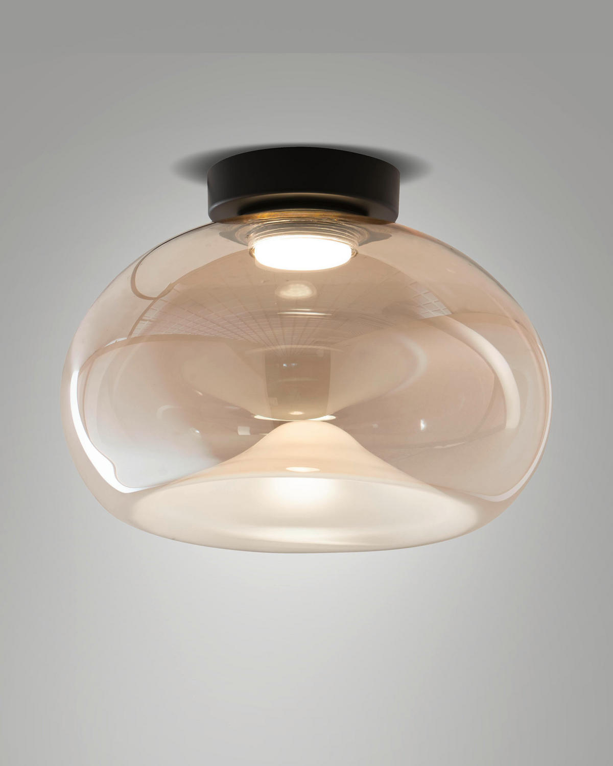 LED-DECKENLEUCHTE 33/24.5 cm   - Transparent, Design, Glas/Metall (33/24.5cm) - Fabas Luce