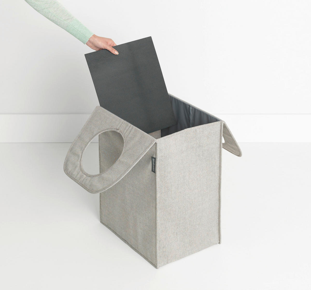 PRÁDELNÍ KOŠ, šedá - šedá, Design, textil (40,5/54/29,5cm) - Brabantia