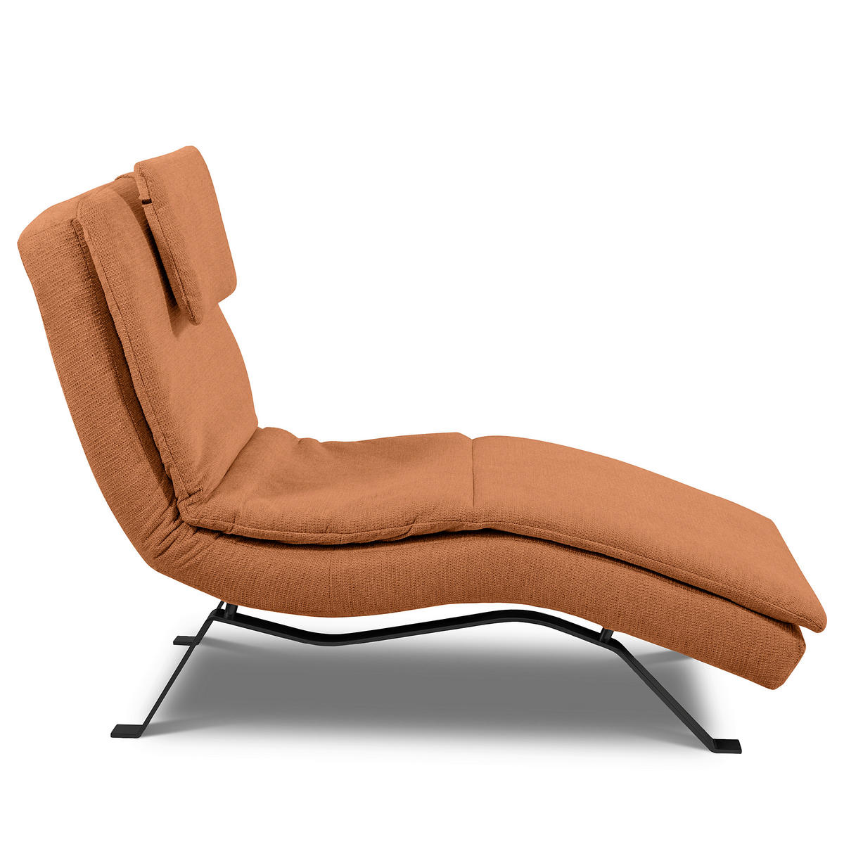 RELAXLIEGE Echtleder Rostfarben  - Rostfarben/Schwarz, Design, Leder/Metall (65/95/171cm) - Celina Home