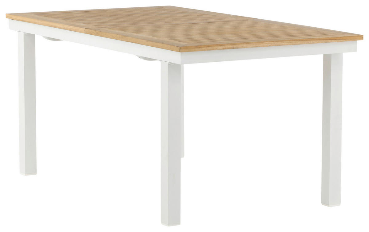 GARTENTISCH Metall Weiß rechteckig  - Weiß, KONVENTIONELL, Holz/Metall (160/90/75cm) - Gardenson