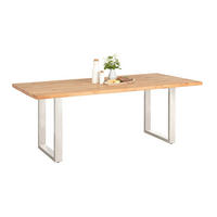 ESSTISCH 160/90/77 cm Echtholz  Holz, Metall rechteckig Akaziefarben  - Edelstahlfarben/Akaziefarben, Design, Holz/Metall (160/90/77cm) - Carryhome