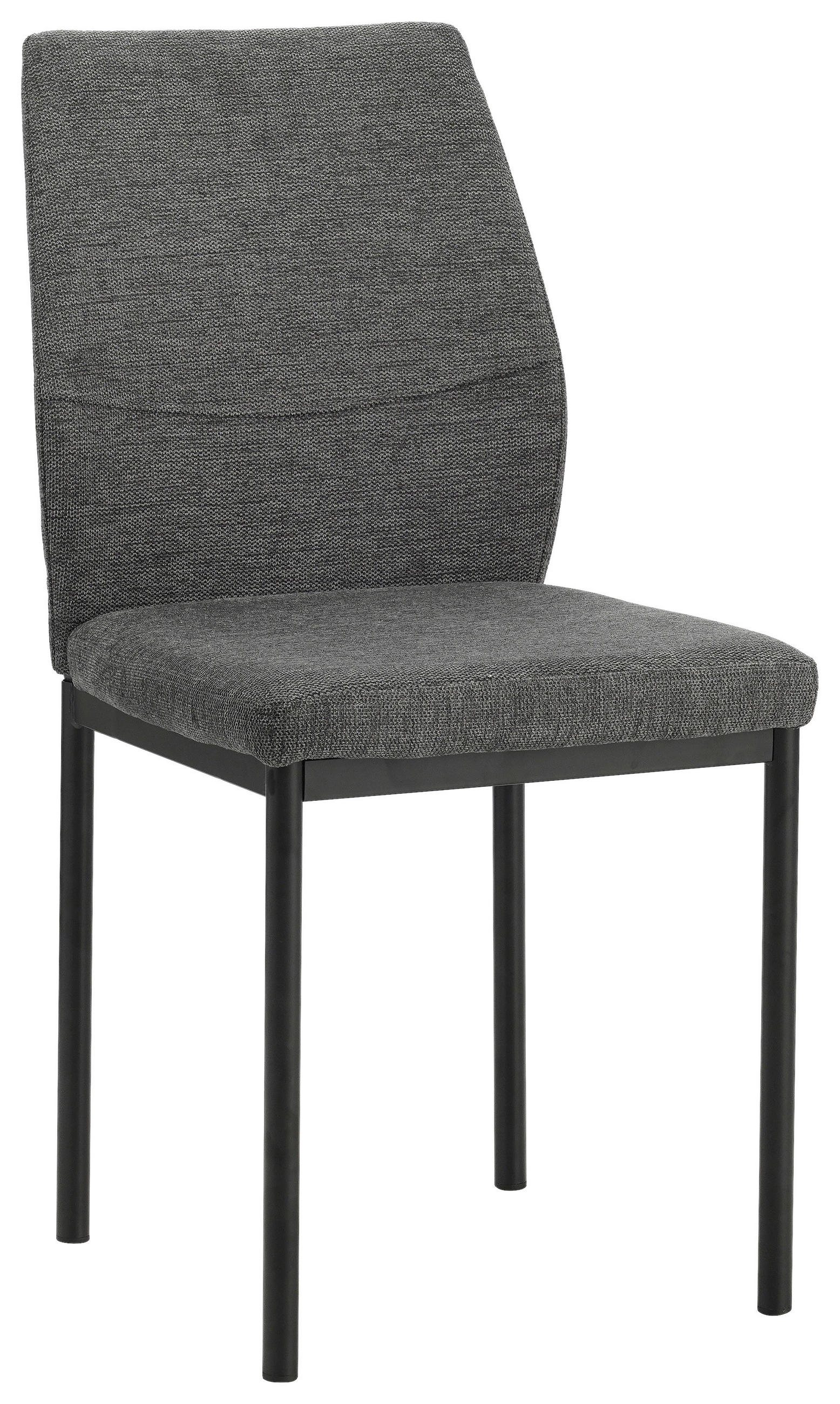 STUHL  in Eisen Mikrofaser Metall, Textil  - Anthrazit/Schwarz, MODERN, Textil/Metall (44/90/56cm) - P & B