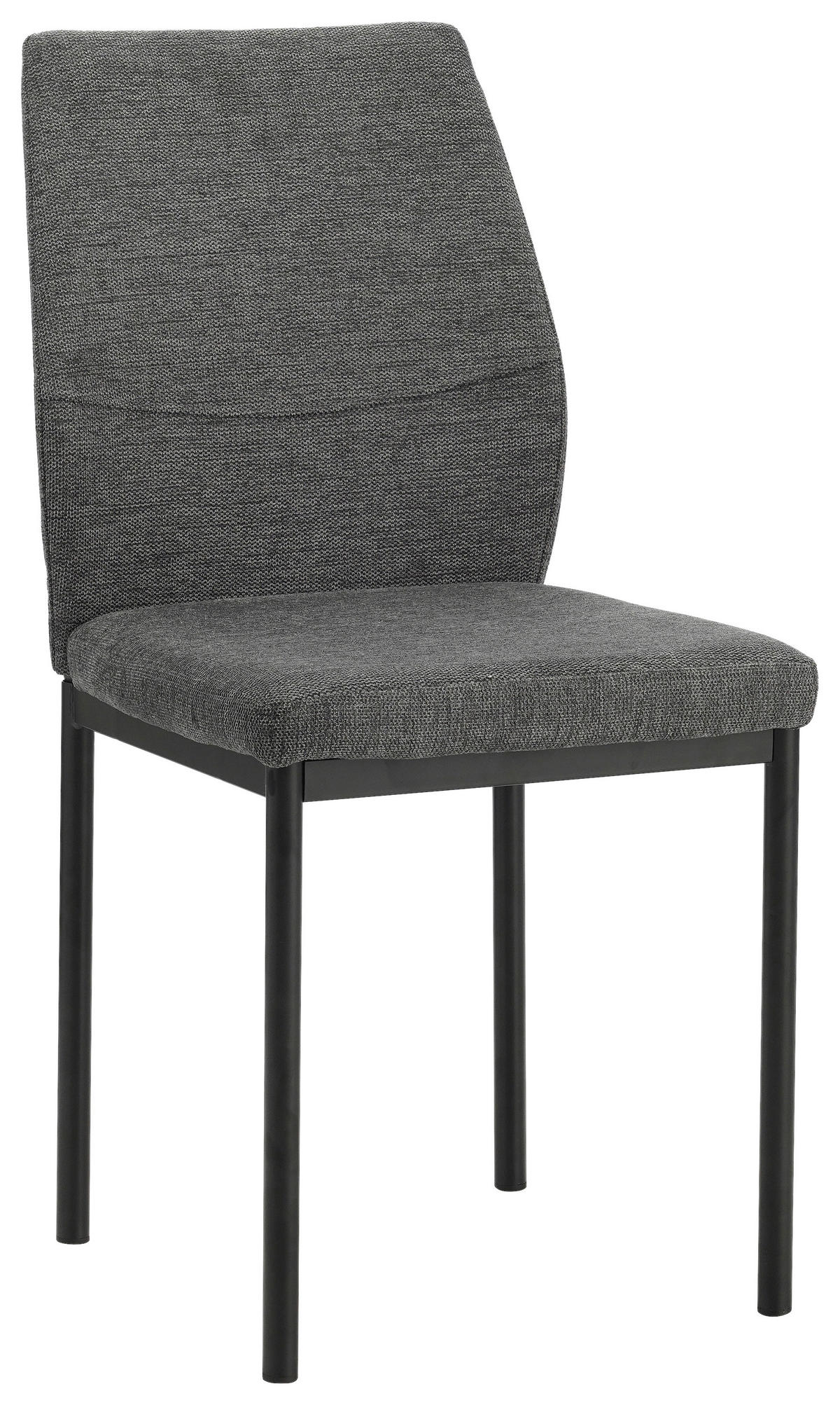 STUHL  in Eisen Mikrofaser Textil, Metall  - Anthrazit/Schwarz, MODERN, Textil/Metall (44/90/56cm) - P & B