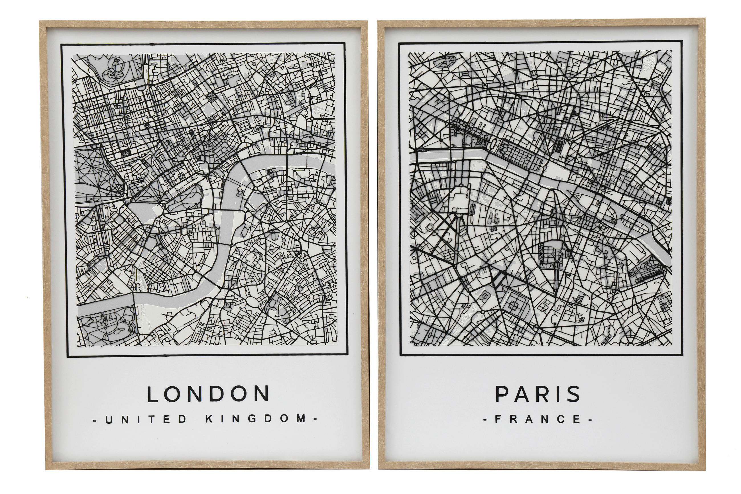 VÁSZONKÉP 53/73/3 cm  - fekete/fehér, Basics, faalapú anyag (53/73/3cm)