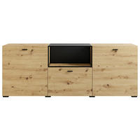 SIDEBOARD  in 200/75,5/37,5 cm  - Schwarz/Eiche Artisan, Design, Holzwerkstoff/Kunststoff (200/75,5/37,5cm) - MID.YOU