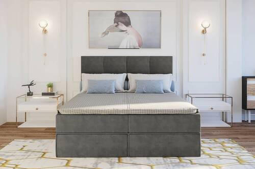 Thumbnail - Boxxx Boxbett, Schlamm, Textil, H3, Höhe ca. 20 cm, 140x200 cm, Schlafzimmer, Betten, Boxspringbetten