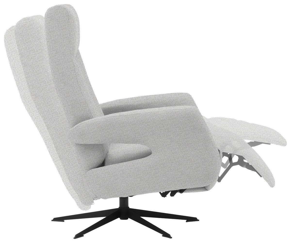 RELAXSESSEL in Textil Hellgrau  - Hellgrau/Schwarz, Design, Textil/Metall (74/105/82cm) - Welnova